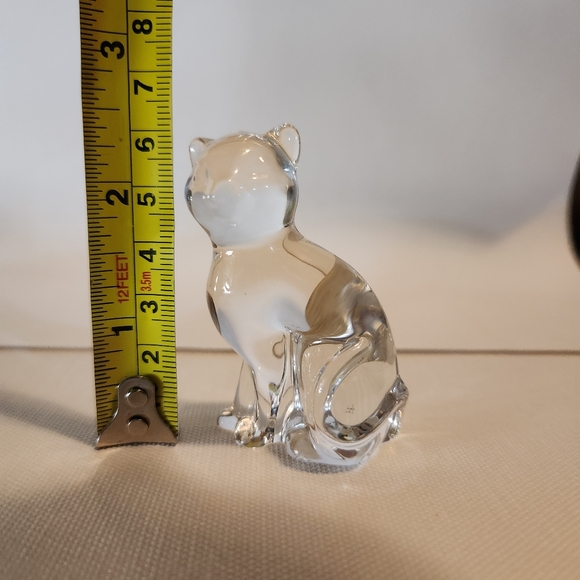 Lenox Clear Full Lead Crystal Cat Collectable Czech Republic Paperweight Feline - Picture 2 of 8